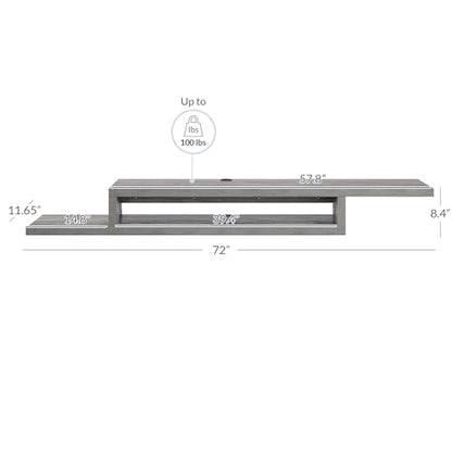 Floating Wall-Mounted TV Console by Belleze - color: Gray Wash, style: Motif