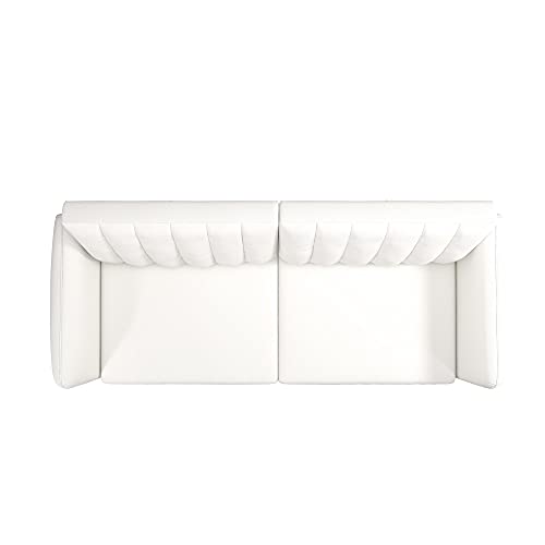 Novogratz Brittany Futon, Convertible Sofa & Couch,White Faux Leather - color: White Faux Leather
