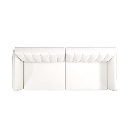 Novogratz Brittany Futon, Convertible Sofa & Couch,White Faux Leather - color: White Faux Leather