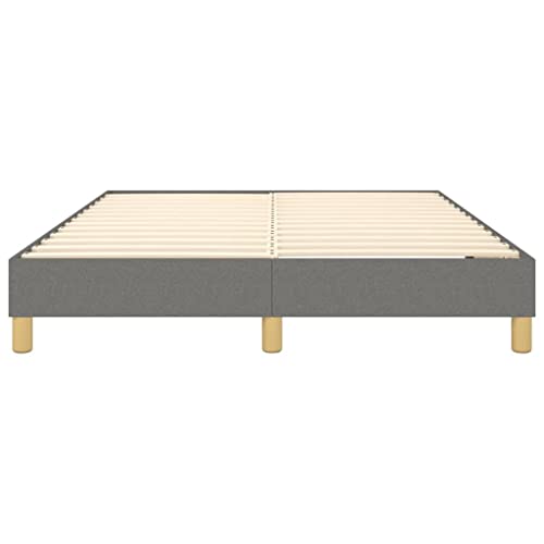 Full Size Upholstered Bed Frame, Modern Dark Gray Fabric Platform Bed with Durable Engineered Wood Support, Easy Assembly Foundation, Stylish Bedroom Furniture - size: Full