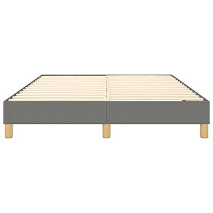 Full Size Upholstered Bed Frame, Modern Dark Gray Fabric Platform Bed with Durable Engineered Wood Support, Easy Assembly Foundation, Stylish Bedroom Furniture - size: Full