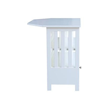 IC INTERNATIONAL CONCEPTS Solid Wood TV Stand with Shelves and Drawer in White - 28.9" Height - color: White