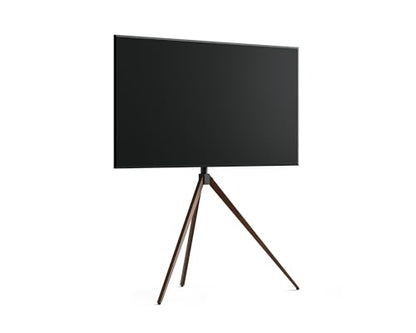 FITUEYES Corner TV Stand for 43-65 Inch TVs, Height Adjustable Metal Tripod Easel TV Stand Modern TV Floor Mount with Concealed Storage for Bedroom Living Room, Picasso Series