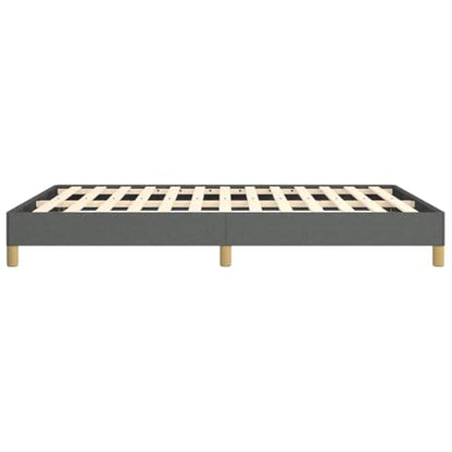 Full Upholstered Bed Frame, Dark Gray Polyester Fabric, Modern Low Profile Design, Durable Engineered Wood, 55.1x76x9.8 cm, Headboard-Free for Bedroom Furniture