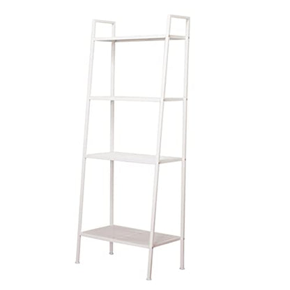 4-Shelf Modern Bookcase, Freestanding Ladder Bookshelf with Industrial Metal Frame for Living Room Bedroom Home Office (White-4 Tier) - color: White-4 Tier