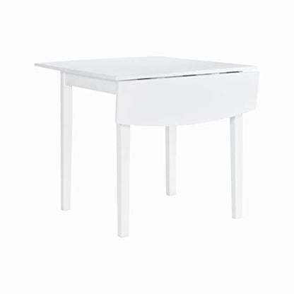 Linon Torino White 30" Square Drop Leaf Table - 30" X 48" Fully Extended - color: White