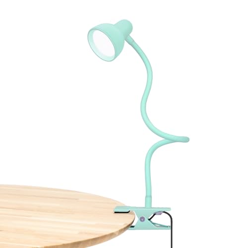 LiFMIRA Reading Light for Bed, Clip-on Desk Lamp 3 Color Modes Teal | 10 Brightness Levels Eye Care Clamp Light Flexible Gooseneck Reading Lamp Clip on Lamp for Bed Headboard Desk Bedside Dorm - color: Teal