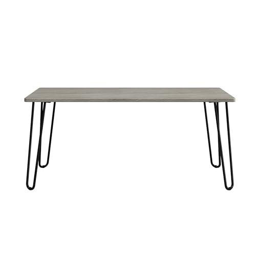 Lavish Home Coffee Table with Hairpin Legs, Gray, 41.25” x 19.5” x 17.75” | Modern Industrial Style Living Room Furniture, Woodgrain-Look and Steel Accent Center Table - color: Gray Woodgrain
