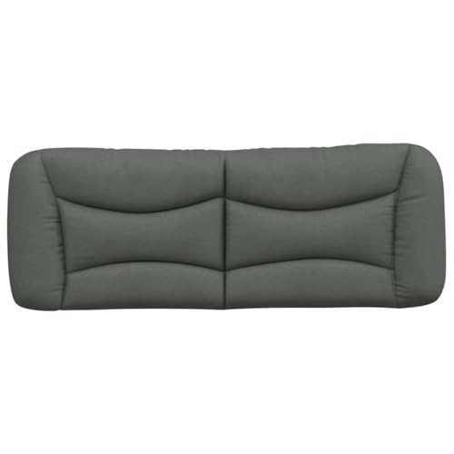 Wall-Mounted Headboard Cushion Full Size 54.7-Inch Charcoal Grey Upholstered Backrest Pillow for Bedroom Reading Support - size: 53.9" & 1
