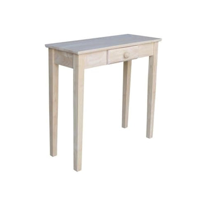 IC International Concepts, Rectangular Hall Table W/Drawer , Solid Real Wood, Sturdy Parawood, 30"W x 12"D x 29"H , DIY, Paint/Stain Ready, Unfinished