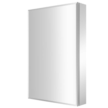 Medicine Cabinet Mirror 20"W x 30"H, Bathroom Beveled Edge Mirror Cabinet | Medicine Cabinets with Adjustable Glass Shelves, Soft-Closed Hinge, Chrome Aluminum Frame, Reverse Installation - size: 20" x 30"(Beveled)