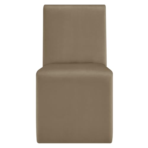 Modway Emory Upholstered Dining Side Chair in Taupe - Single Armless Slipper Chair - Padded Performance Velvet Accent for Dining Room, Kitchen - color: Taupe