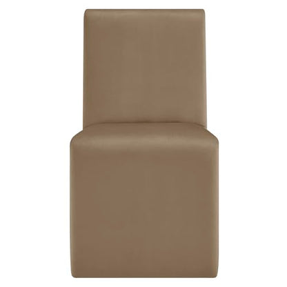 Modway Emory Upholstered Dining Side Chair in Taupe - Single Armless Slipper Chair - Padded Performance Velvet Accent for Dining Room, Kitchen - color: Taupe