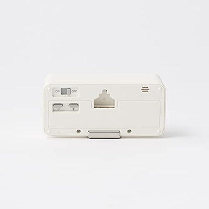 Muji Digital Clock with Alarm, Small, White