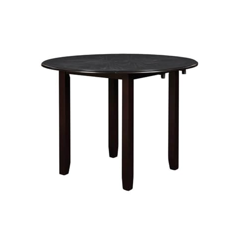 New Classic Furniture Gia 3-Piece Drop Leaf Dining Table Set with 2 Chairs, 42-Inch, Ebony - color: Ebony, size: Dining Set