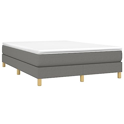 Full Size Upholstered Bed Frame, Modern Dark Gray Fabric Platform Bed with Durable Engineered Wood Support, Easy Assembly Foundation, Stylish Bedroom Furniture - size: Full