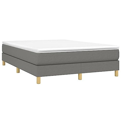 Full Size Upholstered Bed Frame, Modern Dark Gray Fabric Platform Bed with Durable Engineered Wood Support, Easy Assembly Foundation, Stylish Bedroom Furniture - size: Full