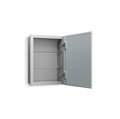 Kohler 55060-NA Embark Slim Medicine Cabinet Mirror, Adjustable Shelves, Bathroom Organizers and Storage, 16 in. W x 20 in. H - size: 16 in. x 20 in., style: Flat Edge
