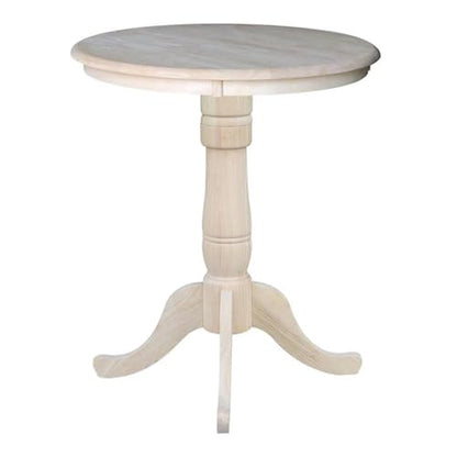 International Concepts 30" Round Top Natural Wood Counter Table - color: Unfinished