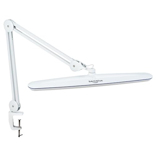 23-Inch LED Task Lamp with Clamp, 20W 2200LM, White CCT | 182 SMD LEDs provide flicker-free, eye-caring lighting with 4 brightness levels and 3 color temperatures - color: White, CCT