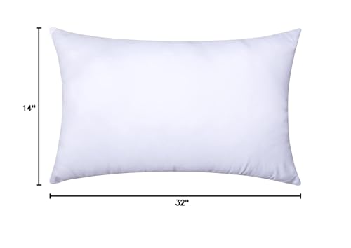 MIULEE 14x32 Inch Throw Pillow Insert for Couch Sofa Bed | Premium Virgin Filling, Soft Brushed Fabric, Rectangle Decorative Pillow, Lumbar Back and Neck Support - size: 14x32 Inch