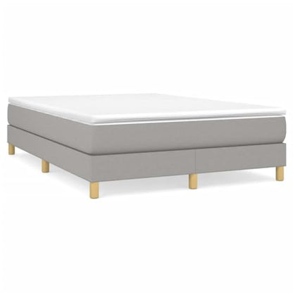 Queen Size Upholstered Bed Frame, Light Grey Fabric Platform Bed with Durable Plywood Slats, Modern Low Profile Bed Base for Bedroom Furniture, No Box Spring Needed