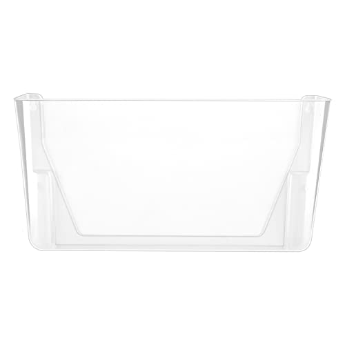 Amazon Basics Expandable Plastic Wall File Organizer, Hanging File Holder, Letter Size, 1-Pocket, Clear, Space Saving for Office Home