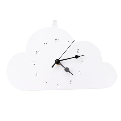 GARVALON Cloud-Shaped Nordic-Style Desktop Clock White Quiet Bedroom Clock Modern Decor