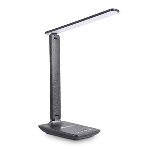 Eye Caring Table Lamp, 180 Adjustable Rotating Foldable Desk Lamp with USB C Charging Port, 5 Color Temperatures 5 Dimming Levels (Black) - color: Black