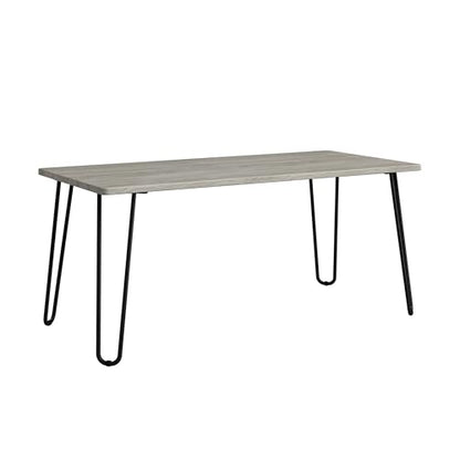 Lavish Home Coffee Table with Hairpin Legs, Gray, 41.25” x 19.5” x 17.75” | Modern Industrial Style Living Room Furniture, Woodgrain-Look and Steel Accent Center Table - color: Gray Woodgrain