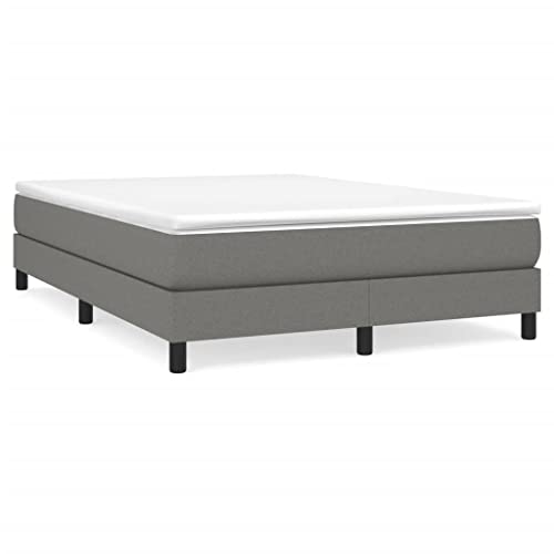 Queen Bed Frame, Modern Upholstered Bed with Dark Grey Fabric, Robust Engineered Wood Mattress Support, Low Profile Minimalist Bedstead for Master Bedroom and Guest Rooms - color: Grey-a, size: Queen