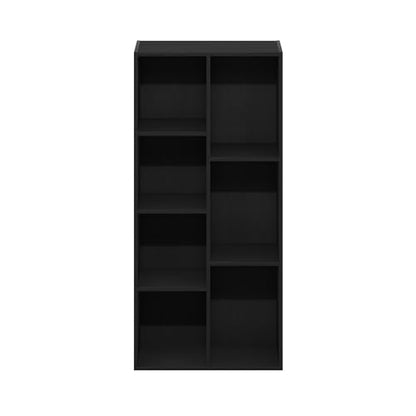 Furinno LUDER Book Shelf, 7-Cube Bookshelf, Bookcase with Open Shelves, 9.4 x 19.5 x 41.7, Easy Assembly, for Living Room, Bedroom, Home Office, Blackwood - color: Blackwood, size: 7-Cube