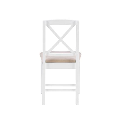 Torino Three Piece Drop Leaf Dining Set in White with Beige Upholstered Seats by Linon - color: White Set