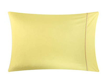 Idea Nuova Casa 7-Piece Solid Reversible Comforter Set with Bonus Sheets, Yellow, Queen, 86"x86" - color: Yellow, size: Queen