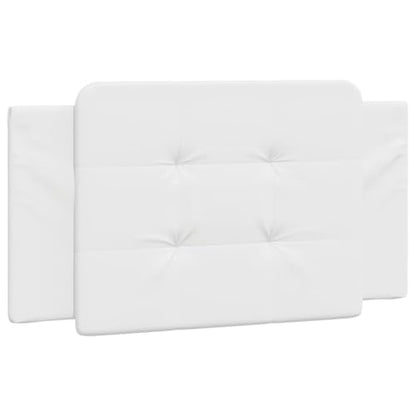 Wall Mounted Headboard Cushion, White Faux Leather Bed Backrest for Reading, Detachable Upholstered Headboard Pad, 39.4 in Length for Bedroom Decor