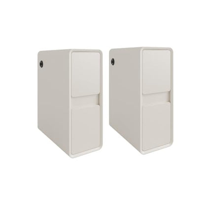 Modern Leather Nightstands of 2, Solid Wood Bedside Table with 2 Drawers & USB Charging Station, Small Preassembled End Table, Narrow Nightstand for Bedroom Living Room Office White - color: White, size: 8"