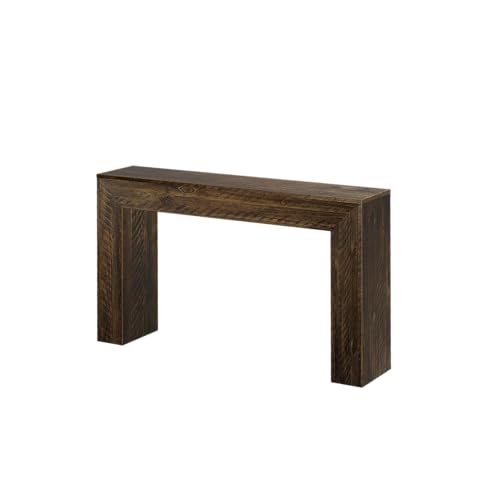 Plank+Beam Camden Console Table, 56 Inch, Rustic Barnwood Brown | Low-VOC Finish, Rustic Finish, Solid Wood - color: Rustic Barnwood, size: 56 Inch without Shelf