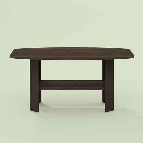 Gurney Coffee Table with Shelf for Living Room, Cocoa - color: Cocoa