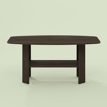Gurney Coffee Table with Shelf for Living Room, Cocoa - color: Cocoa
