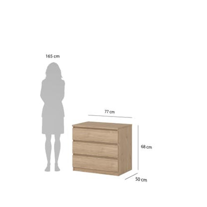 Tvilum Scottsdale 3 Drawer Chest in Jackson Hickory - color: Jackson Hickory