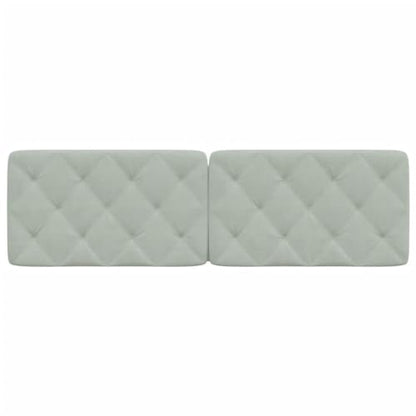 Wall Mounted Headboard Cushion, 61 Inch Velvet Upholstered Bed Backrest with Geometric Pattern, Soft Grey Reading Pillow for Bedroom Decor, Easy Assembly - size: 59.8 in
