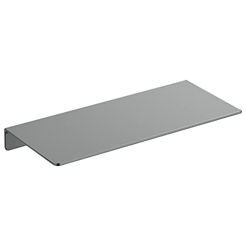 12 inch Gray Metal Wall Shelf Small Floating Shelf for Wall Organizer & Storage, Display Shelf for Bathroom, Living Room, Kitchen, Bedroom - color: Grey, size: 12 in