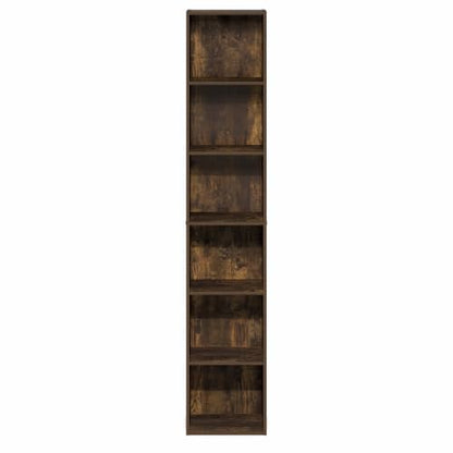 Furinno LUDER 6-Tier Narrow Book Shelf, Slim Bookshelf, Amber Pine | 9.4 x 12.1 x 63.3, Open Shelf, Standing Bookcase, for Home Office, Living Room, Bedroom - color: Amber Pine, size: 6-Tier, 12W