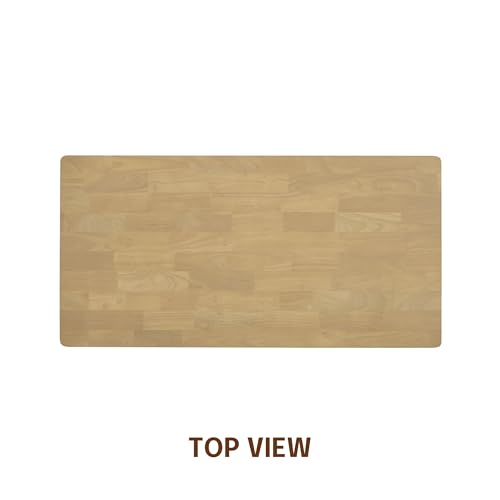 Flow Modern Wooden Rectangle Desk Table with Hidden Drawer – Waterproof & Heat Resistant - Sand - color: Sand, size: 47 Inch, style: Desk