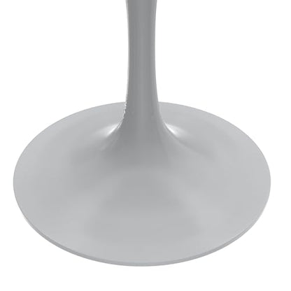 LeisureMod Verve Mid-Century Modern 27 Inch Round Dining Table, MDF Wood Tabletop with White Steel Pedestal Base, Contemporary Kitchen & Dining Room, Small Space Breakfast Table, Light Natural Wood - color: Light Natural Wood, size: 27 inch Wide