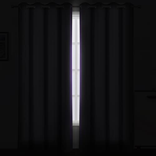 Purple Blackout Curtains/52 x 84 Inch/Set of 2 Panels Room Darkening Curtains for Bedroom - color: Purple, size: 52"W x 84"L (Pack of 2)