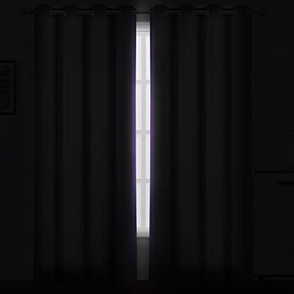 Purple Blackout Curtains/52 x 84 Inch/Set of 2 Panels Room Darkening Curtains for Bedroom - color: Purple, size: 52"W x 84"L (Pack of 2)