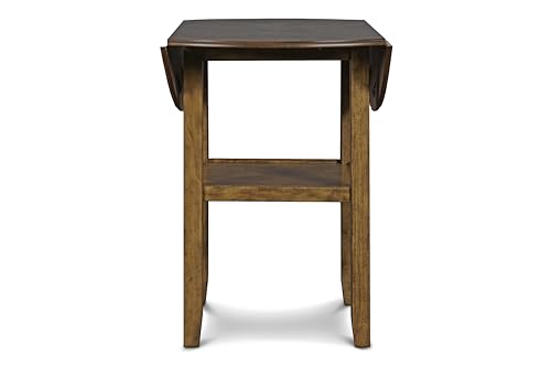 New Classic Furniture Gia 3-Piece Drop Leaf Counter Table Set with 2 Chairs, 42-Inch, Brown - color: Brown, size: Counter Set