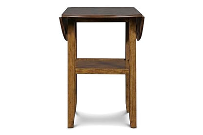 New Classic Furniture Gia 3-Piece Drop Leaf Counter Table Set with 2 Chairs, 42-Inch, Brown - color: Brown, size: Counter Set