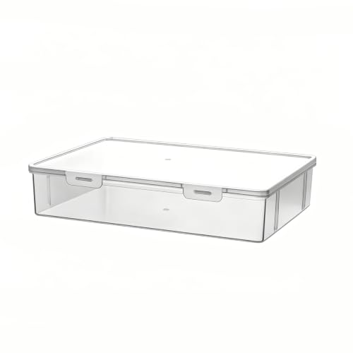 Clear Under Bed Storage Box with Lid, Low Profile Ultra Thin Plastic Storage Container, Stackable Flat Underbed Organizer for Clothes, Bedding, Toys, Shoes, 3 Sizes for Bedroom Dorm Apartment (Small)